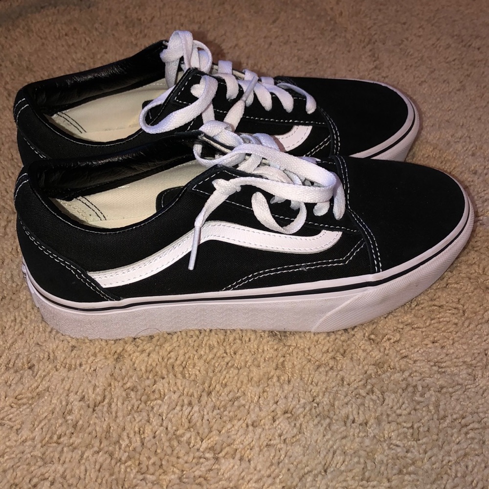 platform black vans (worn twice)
